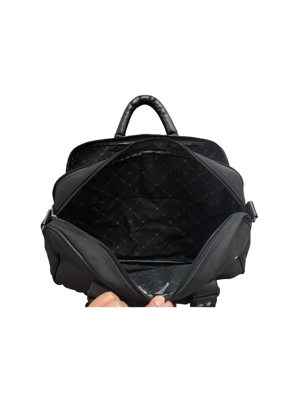 Vintage Porox Black Laptop Briefcase Dual Compartment Work Bag Organizer
